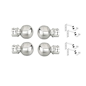 best range collection stainless steel glossy matte series curtain bracket support 2 set door and window fitting 4 pieces for 1 inch rod 4