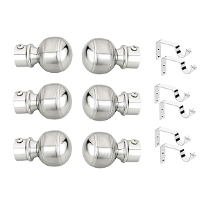 best range collection stainless steel glossy matte series curtain bracket support 3 set door and window fitting 6 pieces for 1 inch rod 6