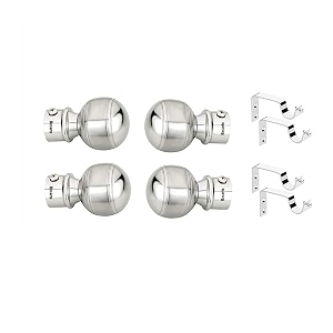 best range collection stainless steel glossy matte series curtain bracket support 2 set door and window fitting 4 pieces for 1 inch rod 4