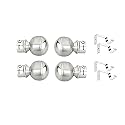 Best Range Collection Stainless Steel Glossy Matte Series Curtain Bracket Support 2 Set Door and Window Fitting 4 Pieces for 1 Inch Rod (4)