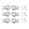 Best Range Collection Stainless Steel Glossy Matte Series Curtain Bracket Support 3 Set Door and Window Fitting 6 Pieces for 1 Inch Rod (6)
