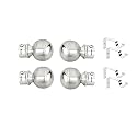 Best Range Collection Stainless Steel Glossy Matte Series Curtain Bracket Support 2 Set Door and Window Fitting 4 Pieces for 1 Inch Rod (4)