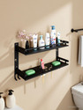 Bzcarts Black S S Bathroom Rack Shelf Organizer Wall Mounted Accessories Holder Stainless Steel Wall Shelf