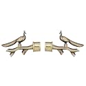Curtain Holders and Rod Brackets Set – Wall Mounted Double Holder Hooks, Accessories for Parda, Window Screen Hangers, No Drill End Cap