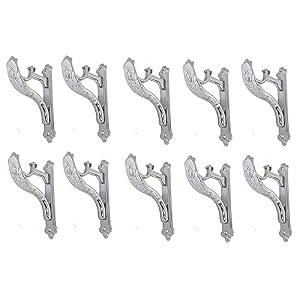 chrome finish designer heavy curtain supports for door and window curtain brackets setholder for one inch rod chrome finish -pack of 10