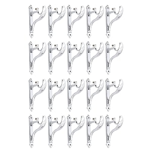 chrome finish designer heavy curtain supports for door and window curtain brackets set holder for one inch rod chrome finish -pack of 20