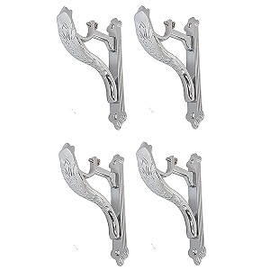 chrome finish designer heavy curtain supports for door and window curtain brackets set holder for one inch rod chrome finish -pack of 4