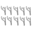 Chrome Finish Designer Heavy Curtain Supports for Door and Window Curtain Brackets Set/Holder for One Inch Rod (Chrome Finish -Pack of 10)