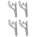 Chrome Finish Designer Heavy Curtain Supports for Door and Window Curtain Brackets Set /Holder for One Inch Rod (Chrome Finish -Pack of 4)