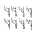Chrome Finish Designer Heavy Curtain Supports for Door and Window Curtain Brackets Set/Holder for One Inch Rod (Chrome Finish -Pack of 8)