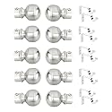 Stainless Steel Glossy Matte Series Curtain Bracket Support 5 Set Door And Window Fitting For Rod (Silver, 1 Inch) 10 Pieces