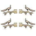 Curtain Holders and Rod Brackets Set – Wall Mounted Double Holder Hooks, Accessories for Parda, Window Screen Hangers, No Drill End Cap