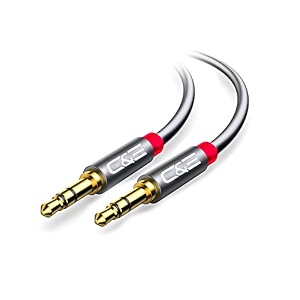 campe cne721514 15 ft04 m 35mm aux male to male extension stereo audio cable grey 15 feet04 meters compatible for iphone ipad or smartphones tablets media players