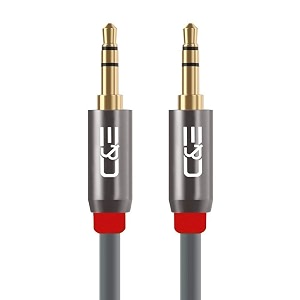 campe cne722665 25ft76m 35mm aux male to male extension stereo audio cable grey 25 feet76 meters compatible for iphone ipad or smartphones tablets media players