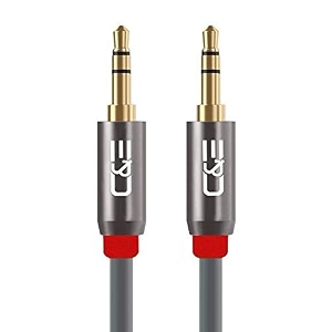 campe cne722863 50ft152m 35mm aux male to male extension stereo audio cable grey 50 feet152 meters compatible for iphone ipad or smartphones tablets media players