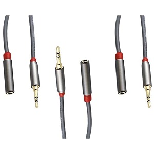 campe cne723174 15 ft04 m 35mm aux male to female extension stereo audio cable grey 15 feet04 meters compatible for iphone ipad or smartphones tablets media players 3 pack