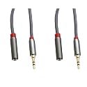 C&amp;E CNE723372 3 FT(0.9 M) 3.5mm Aux Male to Female Extension Stereo Audio Cable Grey (3 Feet/0.9 Meters) Compatible for iPhone, iPad or Smartphones, Tablets, Media Players (2 Pack)
