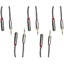 C&amp;E CNE723495 3 FT(0.9 M) 3.5mm Aux Male to Female Extension Stereo Audio Cable Grey (3 Feet/0.9 Meters) Compatible for iPhone, iPad or Smartphones, Tablets, Media Players (5 Pack)