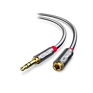 campe cne723532 3 ft09 m 35mm aux male to female extension stereo audio cable grey 3 feet09 meters compatible for iphone ipad or smartphones tablets media players 10 pack