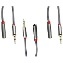C&amp;E CNE724560 50ft(15.2M) 3.5mm Aux Male to Female Extension Stereo Audio Cable Grey (50 Feet/15.2 Meters) Compatible for iPhone, iPad or Smartphones, Tablets, Media Players (3 Pack)