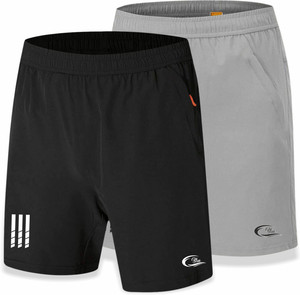 c blue pack of 2 solid men blue dark grey sports shorts