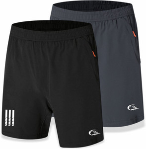 c blue pack of 2 solid men blue dark grey sports shorts