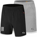 C BLUE Pack of 2 Solid Men Blue, Dark Grey Sports Shorts