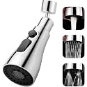 C.HERRY® 3 Modes Tap Extender for Kitchen Sink, Flexible Faucet with Tap Extension for Convenient Use Upgrade Your Kitchen Sink with Flexible Tap for Easy Use (Silver, for 22mm &amp; 24mm Tap)