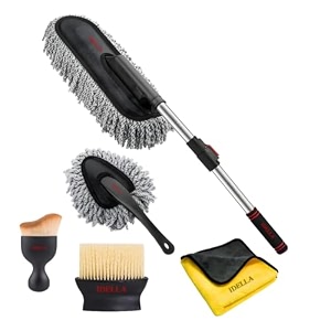 cherry car duster extendable long handle microfiber exterior scratch free car cleaning tool car duster brush for truckpickupsuvmotorcycle vehicles cleaningmulticolor