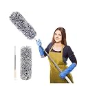 C.HERRY ® Microfiber Feather Duster Bendable &amp; Extendable Fan Cleaning Duster with 100 inches Expandable Pole Handle Washable Duster for High Ceiling Fans,Window Blinds, Furniture