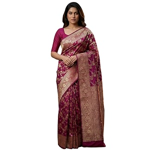 c j enterprise women39s pure soft silk saree with blouse piece for wedding veil
