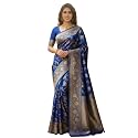 C J Enterprise Women's Pure Soft Silk Saree With Blouse Piece For Wedding (Veil)