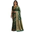 C J Enterprise Women's Pure Soft Silk Saree With Blouse Piece For Wedding (Veil)