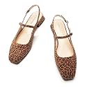 C.Paravano Square Toe Slingback Flats Sandals for