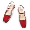 C.Paravano Square Toe Slingback Flats Sandals for