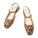 C.Paravano Square Toe Slingback Flats Sandals for