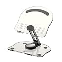 C-Thru 360° Rotating Tablet Stand Holder, Foldable Adjustable Tablet Holder for iPad pro, Kindle, Tab, Smartphone, and More(Transparent)