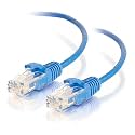 C2G 01075 Cat6 Cable - Snagless Unshielded Slim Ethernet Network Patch Cable, Blue (2.5 Feet, 0.76 Meters)