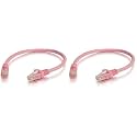 C2G Legrand Cat6 Ethernet Cable, Snagless Unshielded Cat6 Patch Cable, Pink Network Patch Cable, 3 Foot Snagless UTP Ethernet Cable, 1 Count, 04045 (Pack of 2)
