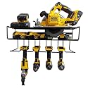 c2M Heavy Duty Floating Tool Shelf & Organizer | Wall Mounted Garage Storage Rack, 100# Weight Limit, Compact Steel Design | Perfect for Father's Day | Black (C2M5032P)