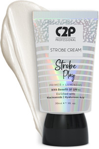 c2p professional make-up strobe cream illuminating glowing makeup face 3 in 1 moisturizer primer highlighter 30 g gold 02
