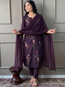 C4A Embroidered Kurta TrouserPant Dupatta Set