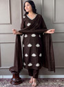 C4A Embroidered Kurta TrouserPant Dupatta Set