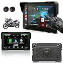C7 Motorcycle Carplay, GPS Navigation System with Apple CarPlay & Android Auto, 7-inch HD Touchscreen for Motorcycle, IP67 Waterproof, Support Dual Bluetooth, Smartphone Mirroring(C7 with TPMS)