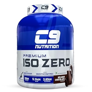 c9 nutrition iso zero whey isolate 2kg 60 serving  26gm protein  514gm bcaa  383 gm glutamine  banned substance free  gluten free  iso9001gmp certified  lab tested 2 kg belgium chocolate