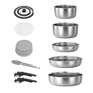 Caannasweis Detachable Nonstick Cookware Set - Stackable