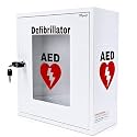 Cabby ECO AED Cabinet with Alarm | Universal AED Wall Mount Cabinet | Heavy Duty Steel | Safety Lock with Keys | Polycarbonate Glass | Fits All AED Brands | Red & White