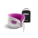 Cabeau Evolution X Deluxe - Best Travel Neck Pillow with Travel Bag (Light Gray/Purple)