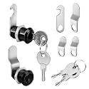Cabinet Cam Lock with Keys, Keyed Alike,1-1/8 in.,Zinc Alloy,2 Sets