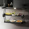 Cabinet Drop Down Shelf Pull-Down Double-Layer Lifting Storage Rack Hidden Pull-Down Storage Saves Internal Space Easy To Install Suitable for Kitchens and Bathrooms black 710mm/28in